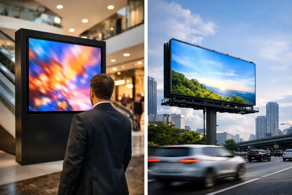 Indoor Billboard Screens vs Outdoor Displays